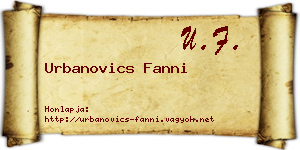 Urbanovics Fanni névjegykártya